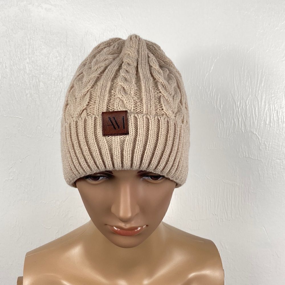 Adore Me Beige Winter Cable Knit Beanie